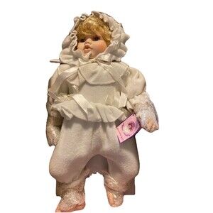 Goldenvale Collection Porcelain/Cloth Doll 90’s Blonde Hair Blue Eyes 21” Claire